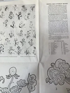 Crewel Work Motifs Actual Size With Stitch Directional Layouts Color Keyed - Picture 1 of 11