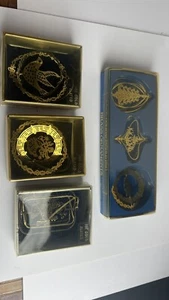 Lot of 4 - 1983 Christmas Fantasy Gold Plated Brass Ornaments - Partridge, Bell - Picture 1 of 3