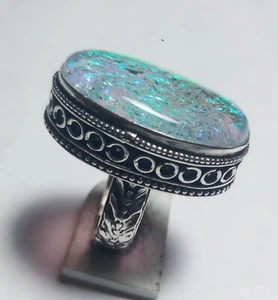 Top Opal Gemstone Ring Oval Shape Handmade Ring Jewelry Ring Size 6.5 Inches - Picture 1 of 5