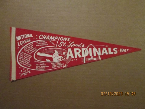 MLB St.Louis Cardinals Vintage Circa 1967 NL Champions Red Baseball Pennant Cover
