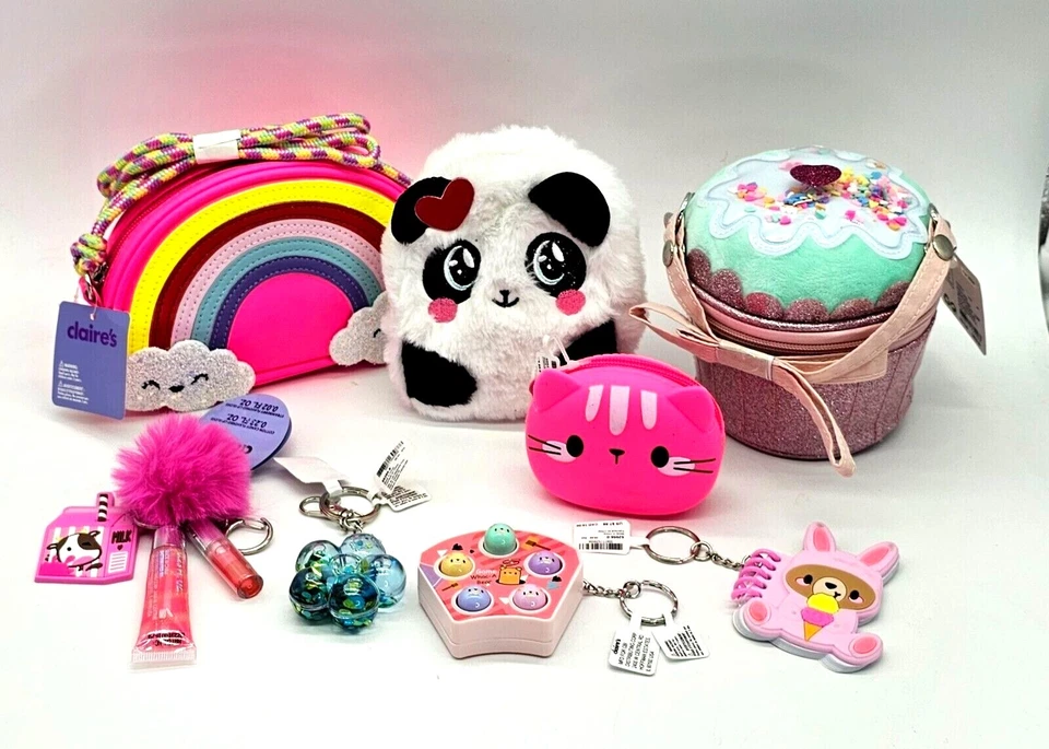 Claire's Girls Crossbody Purse Coin Purse Cupcake, Rainbow, Keychains CHOOSE ONE - Image 1 of 1