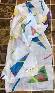 Sciarpa donna ECHO in cotone sottile colorato usata in ottime condizioni, 84”x14,25” - Foto 1 di 8