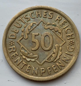 1924 A Alemania República de Weimar 50 peniques de jubilación km# 34 - Imagen 1 de 3