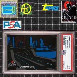 1993 Topps Batman: The Animated Series - #15 Gotham City - PSA 9 MINT - Picture 1 of 4