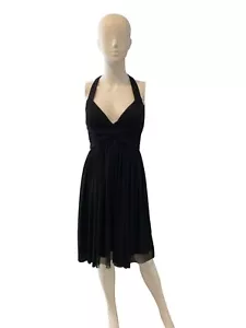 London Times schwarz Damen Neckholder Perlen Cocktailkleid Größe 6 - Bild 1 von 7