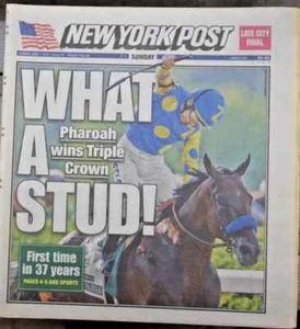 Victor Espinoza American Pharoah Wins Triple Crown New York Post 6/7/2015 👍 - Picture 1 of 1