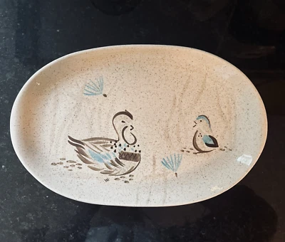Vtg Bob White ~ Red Wing Pottery Oval Platter MCM Collectible Serving ware 126 - Image 1 of 4