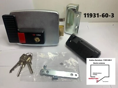 CISA 11931-60-3 ELETTROSERRATURA SERRATURA ELETTRICA SERIE 12Volt PER CANCELLI - Immagine 1 di 4