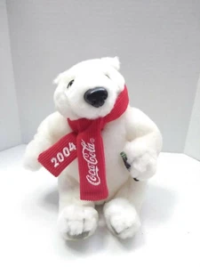 2004 HOLIDAY COCA COLA POLAR BEAR PLUSH - Picture 1 of 6