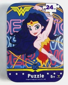 24 PC DC COMICS WONDER WOMAN ON THE GO PUZZLE ("5 x7") IN TIN SEALED. AGE 5+ - Picture 1 of 4
