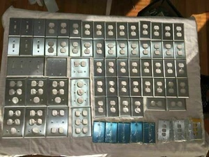 71 Edelstahl Schalter Buchse Rohling Wandplatte Hubbell, Klingel 1-2-3-4 Gang - Bild 1 von 11