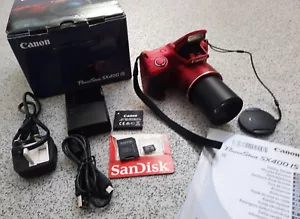 Boxed Canon PowerShot SX400 IS 16.0MP Digital Camera-Red - Picture 1 of 16