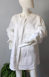 NWT $395 Adam Lippes Women's White lab Stretched Coat Blazer Jacket Size M - Picture 1 of 12