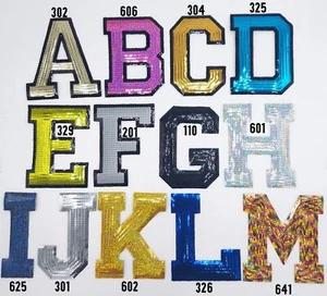 8in Sequin Iron-On Letters (625 - 610) - Picture 1 of 3
