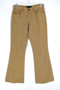 Ralph Lauren Colección Púrpura Etiqueta Talla 8 Caqui Mezcla Lino Bootcut Pantalones - Imagen 1 de 9