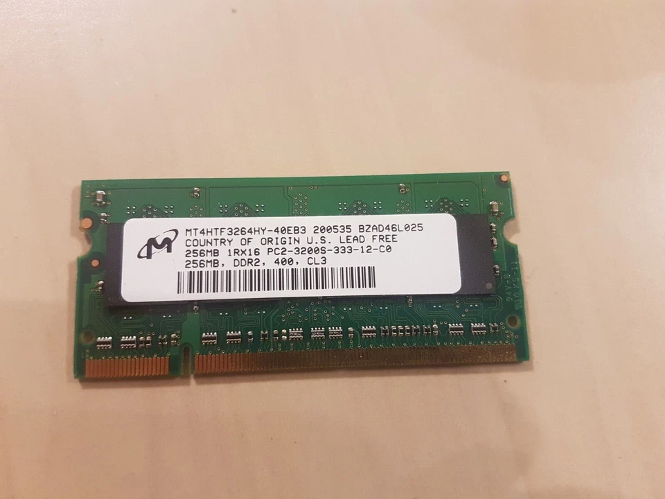 Micron MT4HTF3246HY-40EB3 256MB PC-3200 SODIMM Memory - Image 1 of 1