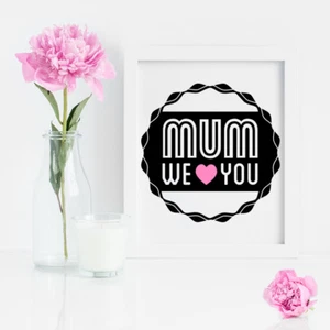 Calcomanía adhesiva de vinilo para marco/caja/regalo hágalo usted mismo/cumpleaños del día de la madre We Love You - Imagen 1 de 1