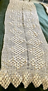 Beautiful Hand Crocheted Vintage Ecru Runner-64”x 17 1/2”-Soft/Clean/Fresh Aroma - Picture 1 of 8