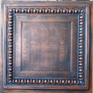 Ceiling tiles 2x2 Faux tin rust copper decor saloon wall panel PL06 10pcs/lot - Picture 1 of 17