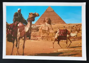 Postcard Khafre Pyramid Sphinx Camels Giza Egypt - Bild 1 von 2