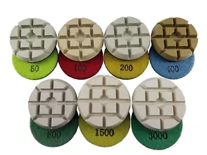 3 Zoll Harz Bond Diamant Polierpads, weißes Harz, nur nass, 3er-Set - Bild 1 von 15