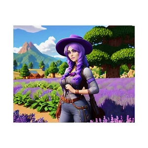 🌾 Poster Farmgirl - Lavander Gamer Wall Art - Stampa decorativa ispirata a Stardew - Foto 1 di 25