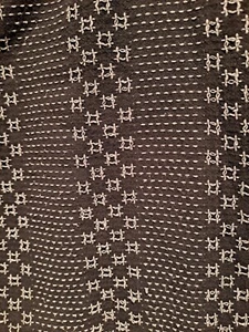 Sz Med Dk Blue Black Vest With White hand embroidery Cotton has Pockets Thailand - Picture 1 of 3