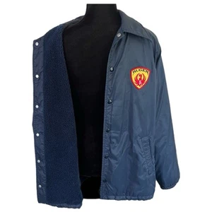 Vintage Ruger Jacket 80s Navy Blue Sherpa Lined Sportsmaster Jacket - Medium - Picture 1 of 11