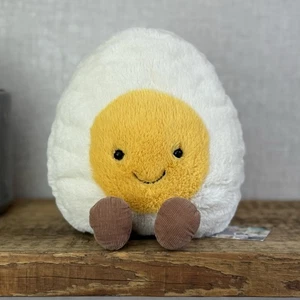 Jellycat Huevo Grande Divertible - Gran Huevo Sonriente Peluche Gorro Retirado 10" - Imagen 1 de 11