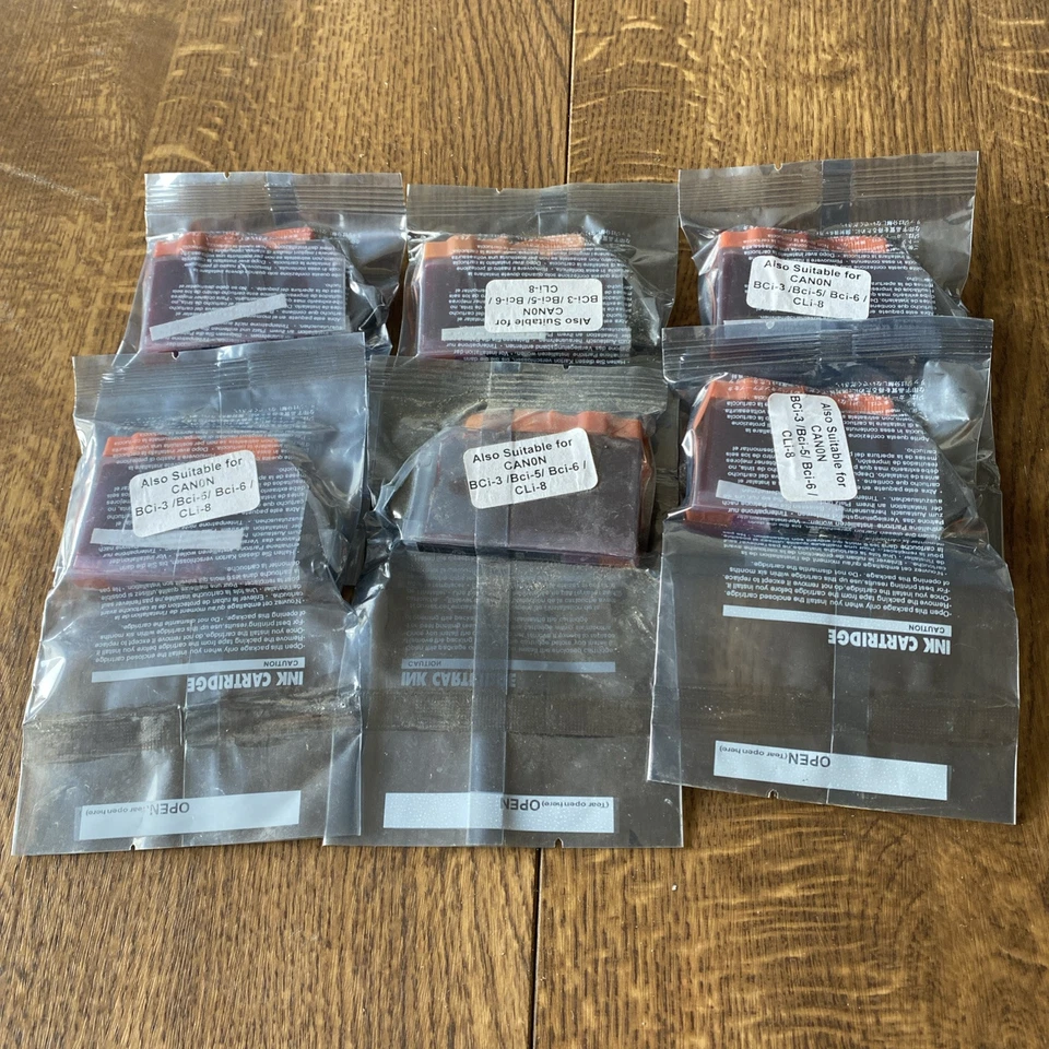 6 X Sealed Brand  Job Lot Of Magenta Ink Cartridge NEW CLI8M  For Canon Printers - Image 1 of 4