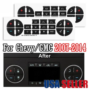1x Kit de reparación de botones de CA calcomanías pegatinas tablero repuesto apto para Chevy GMC 2007-2014 - Imagen 1 de 6