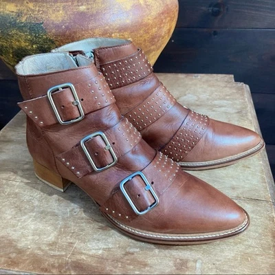 Botas Matt Bernson talla 7.5 botines hebillas remaches moto steampunk tachuelas eclécticas Foto 1 de 4