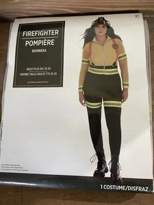 Firefighter Catsuit Women Suit Sexy Halloween Adult Costume Size XXLarge 18-20 - Picture 1 of 4