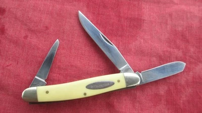 Cuchillo de ganadero amarillo WINCHESTER MARCA REGISTRADA EE. UU. CHINA W 40 14076 Foto 1 de 4