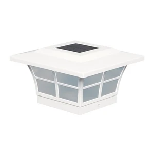 Classy Caps SLO85 Prestige 8-3/4"W Dual Mode LED Solar Post Cap - White - Picture 1 of 9
