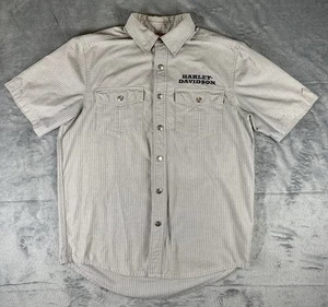 Harley Davidson Shirt Men's M Snap Button Up Short Sleeve Flap Pockets Shop - Picture 1 of 11