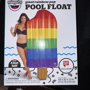 NIB Giant Rainbow Pop Popsicle Pool Float Over 5 Ft Tall Bigmouth Swim Pool Raft - Picture 1 of 2