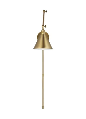 VISUAL COMFORT & CO. SALEM 1L 2-ARM SCONCE-848 SATIN BRASS - Image 1 of 4