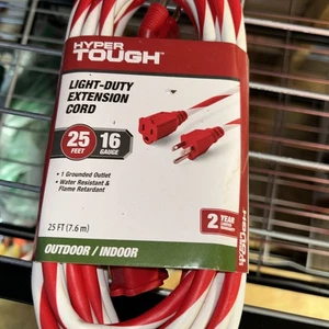 Hyper Tough 1-Outlet 25FT Candy Cane Extension Cord, Red/White - Picture 1 of 1