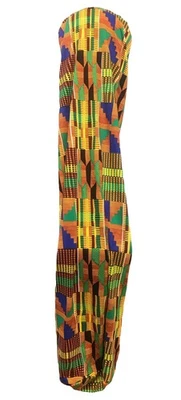Fairy Black Mother Super Duper Long Dreadlocks Braids Wrap Cap (Yellow Kente) - Image 1 of 3