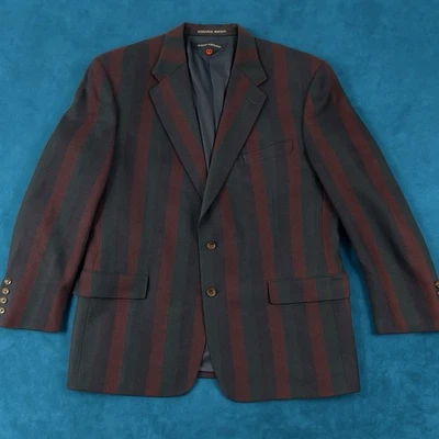 Tommy Hilfiger Blazer Men’s 44L USA Wool 3/2 Roll Striped Vintage Academia R4 - Image 1 of 4