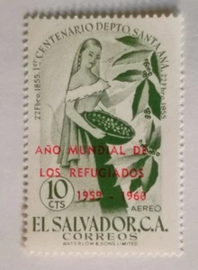 Sello de correo aéreo de El Salvador, 1960, sc#C187, como nuevo, VLH, OG - Imagen 1 de 2
