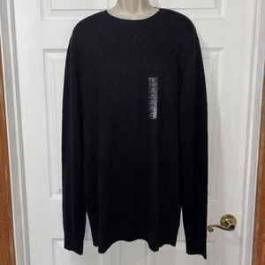 Neu mit Etikett $ 80 Shaquille O'Neal LS Pullover Sweater Tall XLT schwarz Urlaub Glitzer - Bild 1 von 10