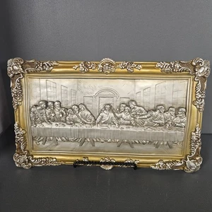 Ultima Cena di Gesù con gesso/gesso apostoli 3D da appendere a parete vintage - Foto 1 di 7