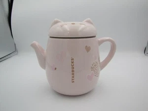 Starbucks 2017 Korea Pink Valentine Cat Teekanne mit Herzen 15 fl oz/ 440 ml - Bild 1 von 11