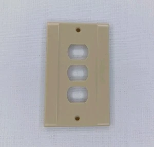Uniline Outlet Cover For 3 Mini Outlets Beige Plastic Made In USA - Picture 1 of 19