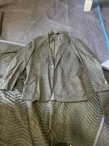 Abrigo Blazer Deportivo Híbrido de Lana Corneliani ID Gris/Negro Para Hombres 54R o 44R EE. UU. - Imagen 1 de 13