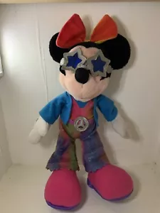 Disneyland Paris Minnie Mouse 15” plush - Vintage Retro Hippy Hippie Disco Rare - Picture 1 of 3