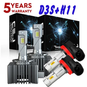For Ford Mustang 2008-2017 Xenon LED Headlight High/Low +Fog Light Bulbs 6500K - Picture 1 of 15