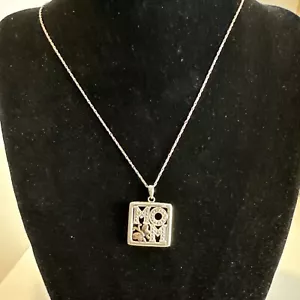 "Colgante de plata de ley MAMÁ rosa mariposa 3 diamantes pequeños cadena de ley de 20""" - Imagen 1 de 13